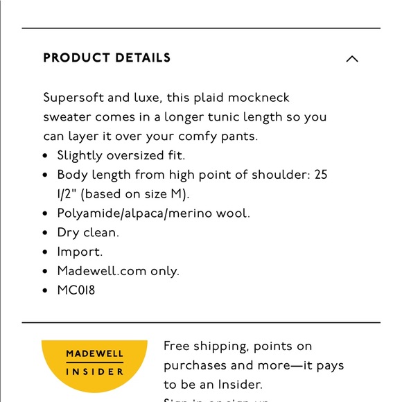 Madewell plaid mockneck tunic sweater - Picture 5 of 13